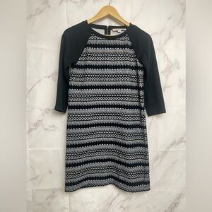 Ann Taylor Loft 3/4 Sleeve Argyle Print Dress - A15